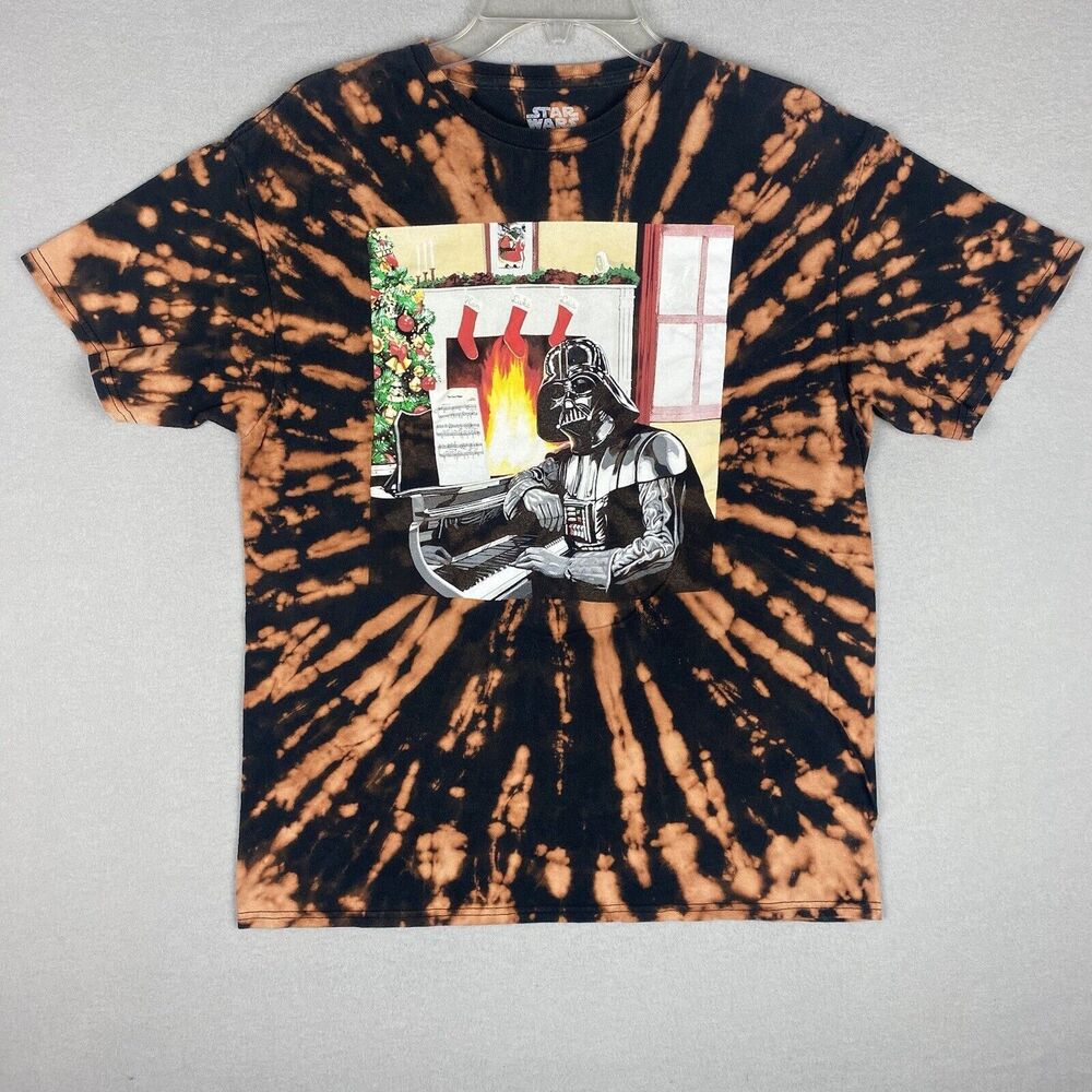 Funny Darth Vader Christmas Shirt Size Large Custom Tie Dye Distress Star Wars